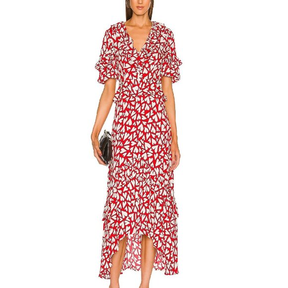NWT $695 RHODE RED ADELE DRESS IN LOVE BURST (HEART) PRINT SIZE 4 - Picture 2 of 8